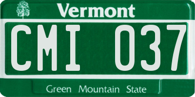 VT license plate CMI037