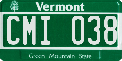 VT license plate CMI038