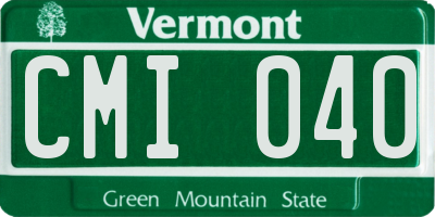 VT license plate CMI040