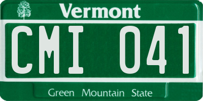 VT license plate CMI041