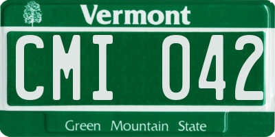 VT license plate CMI042