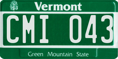 VT license plate CMI043