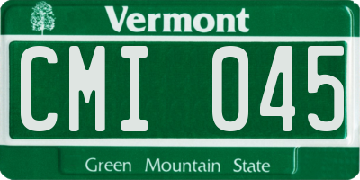 VT license plate CMI045