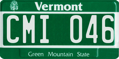 VT license plate CMI046