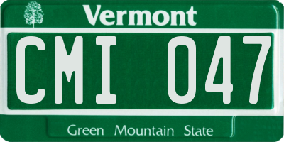 VT license plate CMI047