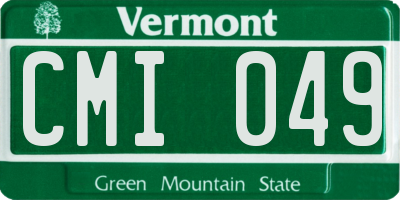 VT license plate CMI049