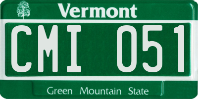 VT license plate CMI051