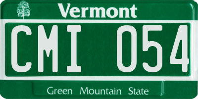 VT license plate CMI054