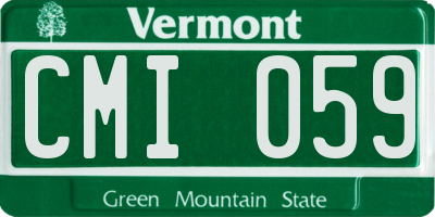 VT license plate CMI059