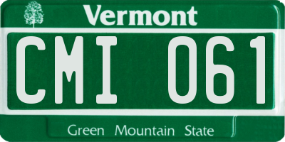 VT license plate CMI061