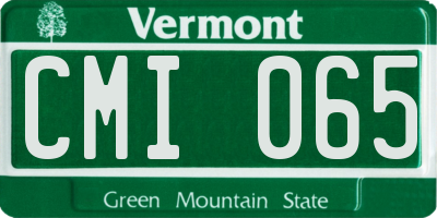 VT license plate CMI065