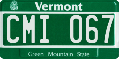 VT license plate CMI067