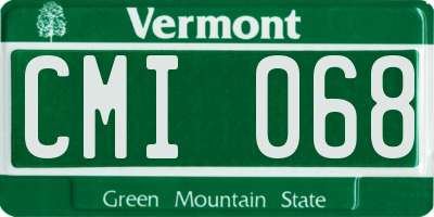 VT license plate CMI068