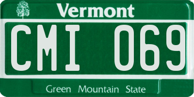 VT license plate CMI069