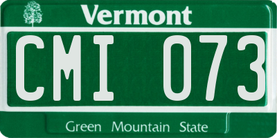 VT license plate CMI073