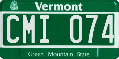 VT license plate CMI074
