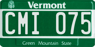 VT license plate CMI075