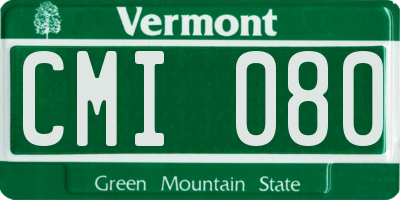 VT license plate CMI080