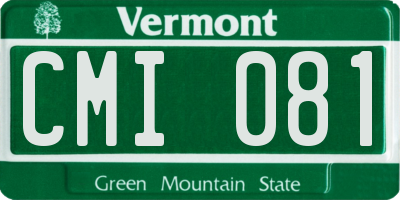 VT license plate CMI081