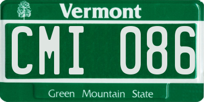 VT license plate CMI086
