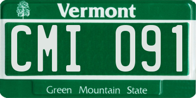 VT license plate CMI091