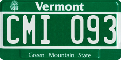 VT license plate CMI093