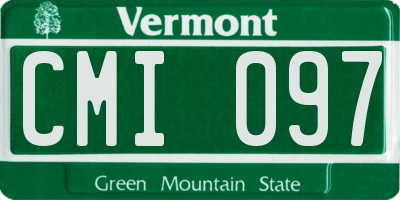 VT license plate CMI097