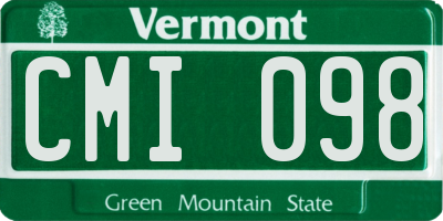VT license plate CMI098