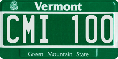 VT license plate CMI100