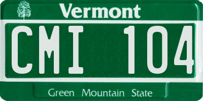 VT license plate CMI104