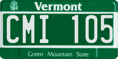 VT license plate CMI105