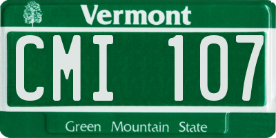 VT license plate CMI107