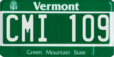 VT license plate CMI109