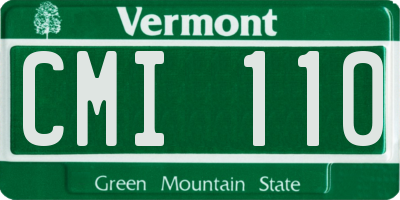 VT license plate CMI110
