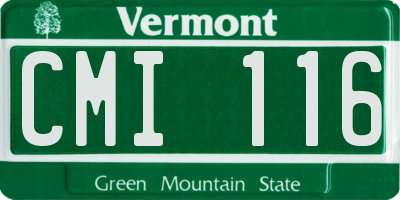 VT license plate CMI116