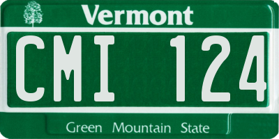 VT license plate CMI124