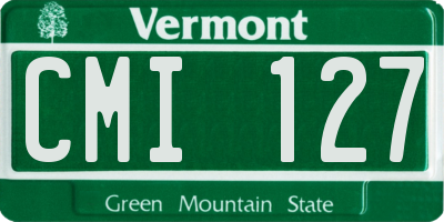 VT license plate CMI127