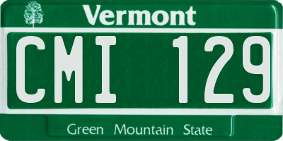 VT license plate CMI129