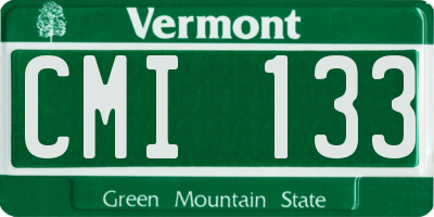 VT license plate CMI133