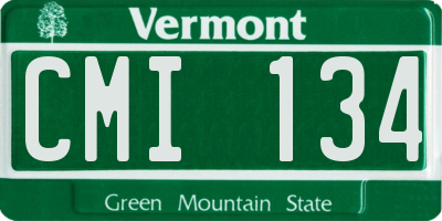 VT license plate CMI134