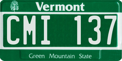 VT license plate CMI137
