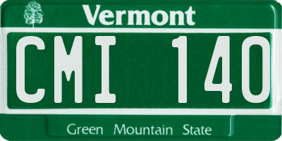 VT license plate CMI140