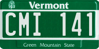 VT license plate CMI141