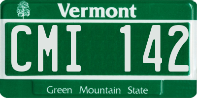 VT license plate CMI142