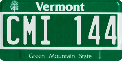 VT license plate CMI144