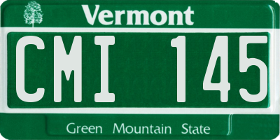 VT license plate CMI145