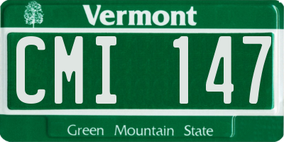VT license plate CMI147