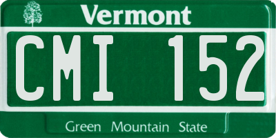 VT license plate CMI152