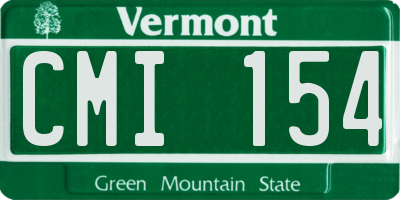VT license plate CMI154
