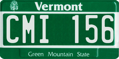 VT license plate CMI156